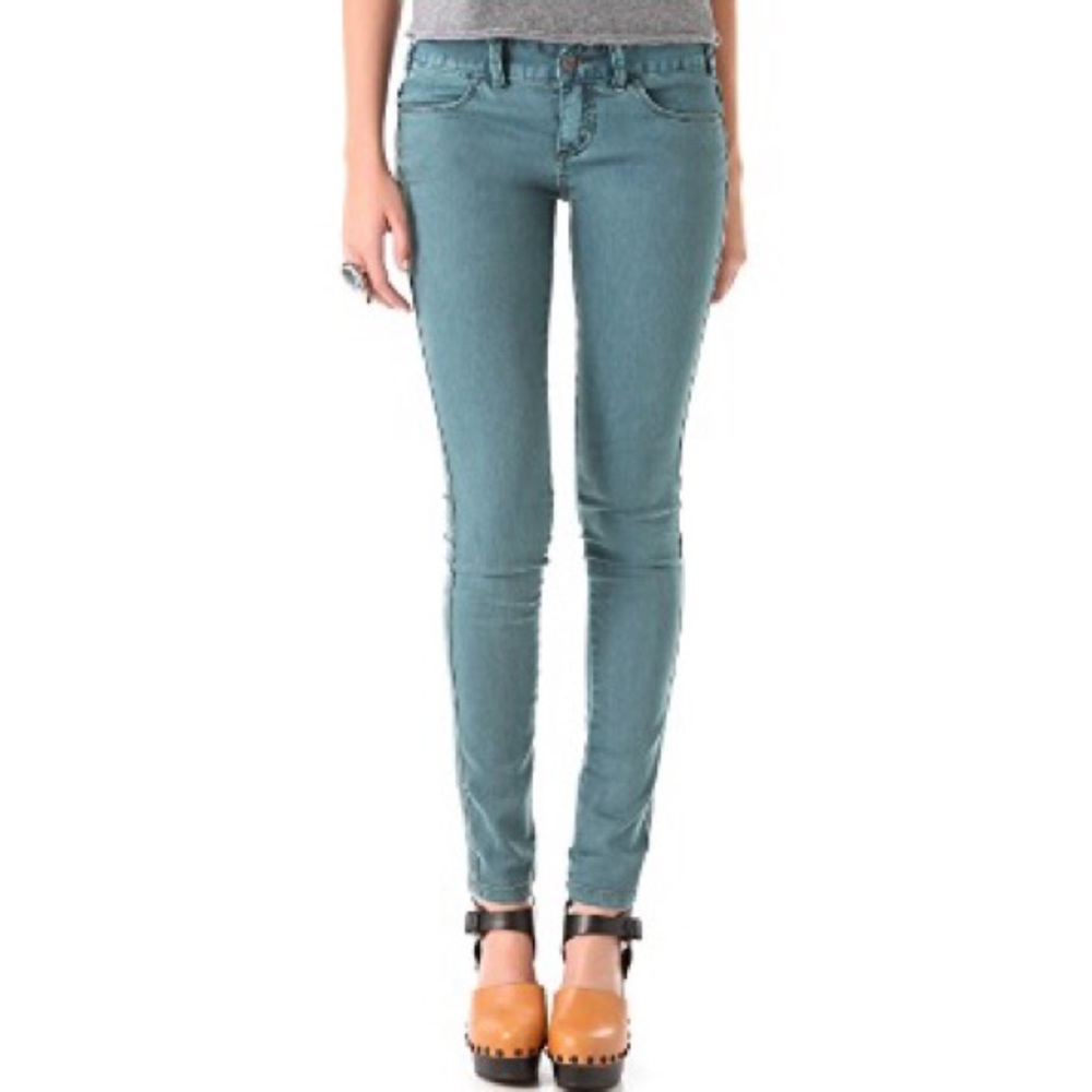 Free People Millennium Turquoise Skinny Jeans - Picture 5 of 5